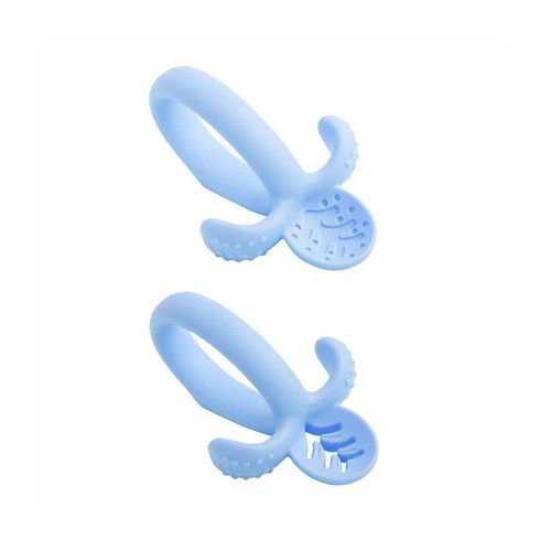 Colher de treinamento de silicone soft azul masculino Pimpolho