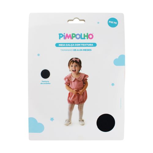Meia calÃ§a com textura urso 05-24 Meses feminino Pimpolho