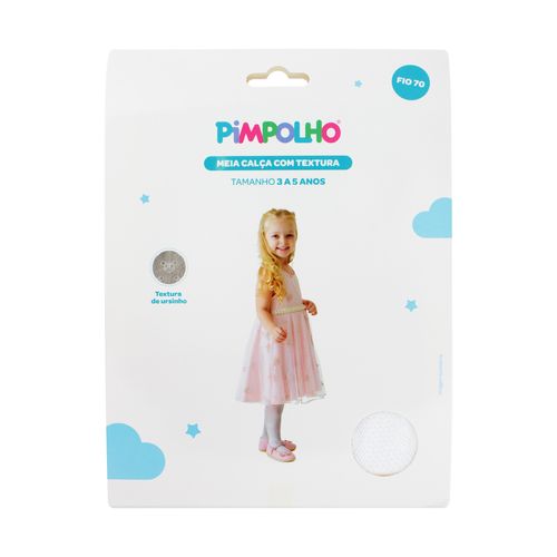 Meia calÃ§a com textura urso 03-05 Anos feminino Pimpolho