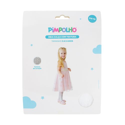 Meia calÃ§a com textura coraÃ§Ã£o 03-05 Anos feminino Pimpolho