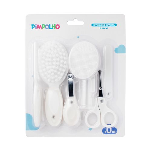 Kit higiene 7 peÃ§as C/ bucha de silicone unissex Pimpolho