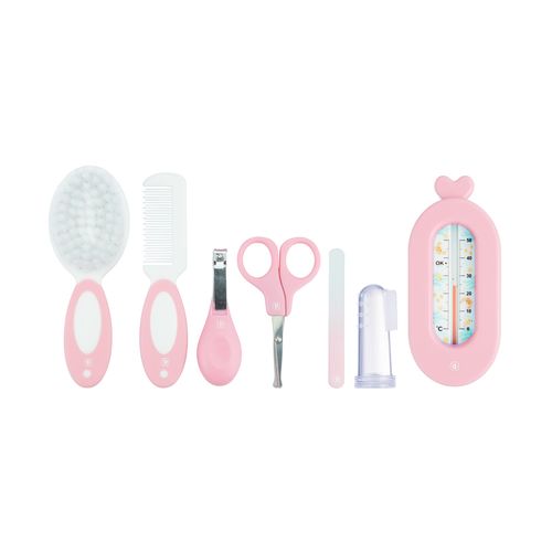 Kit higiene 7 peÃ§as C/ termÃ´metro feminino Pimpolho