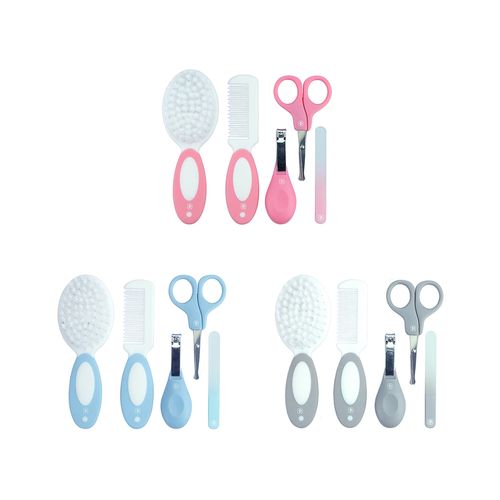 Kit cuidados P/ o bebÃª 5 peÃ§as: tesoura, cortador, lixa de unha, pente e escova sortido Pimpolho