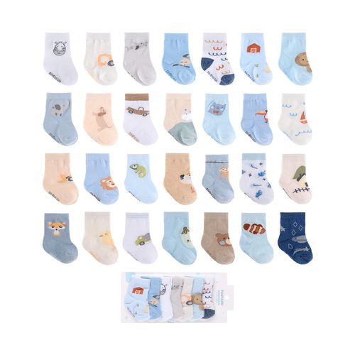 Kit meia semaninha estampada C/7 prs 00-15 masc Pimpolho