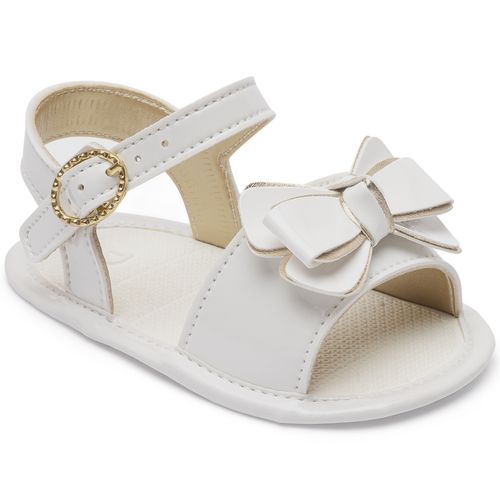 Sandália infantil batizado festa Pimpolho branca