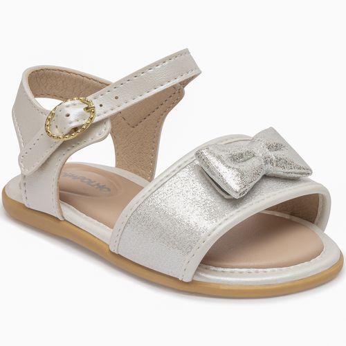 Sandália infantil batizado fofura Pimpolho branca
