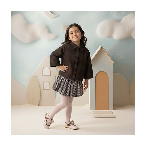 Sapatilha filó colors  infantil pimpolho off white/bordo