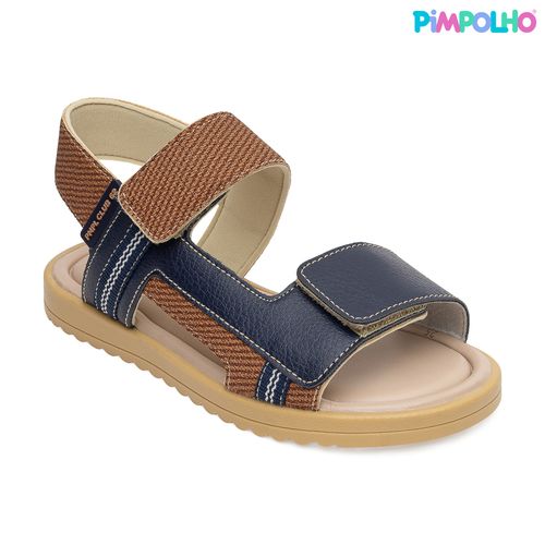 Sandália infantil brisa Pimpolho marrom/marinho