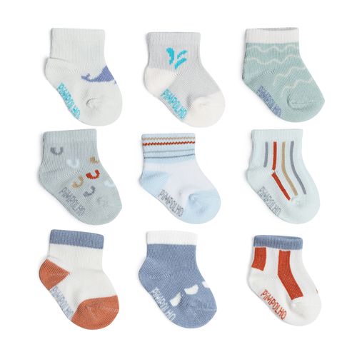 Kit meia colorida C/3 pares tag Tam zero masc Pimpolho