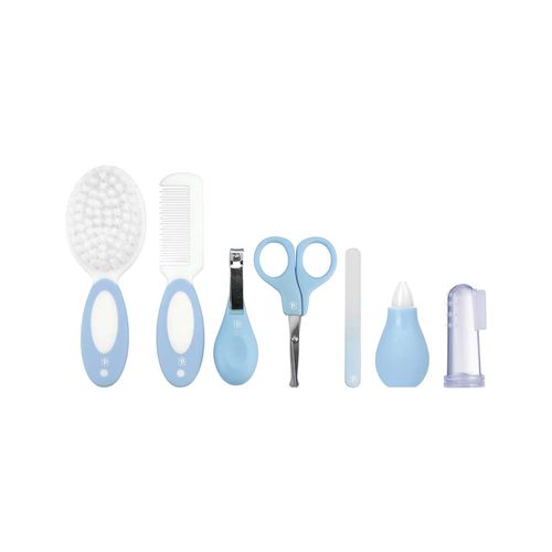 Kit cuidados para o bebê com massageador e aspirador nasal 7 peças masc Pimpolho