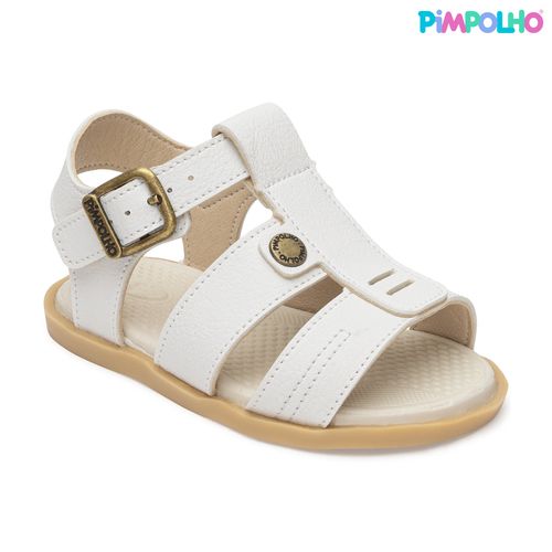 Sandália infantil batizado Pimpolho branca