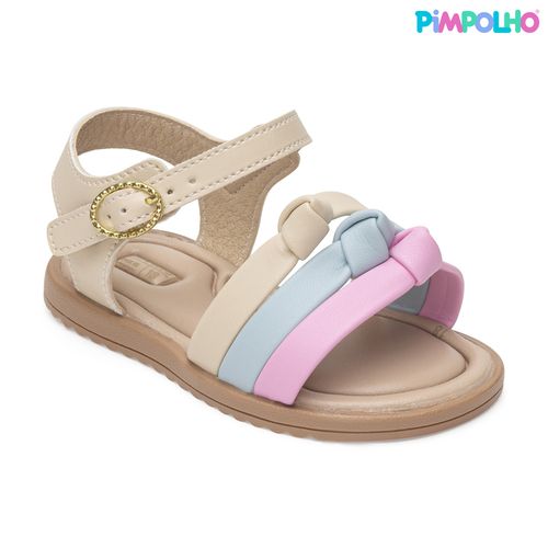Sandália infantil arco iris Pimpolho bege