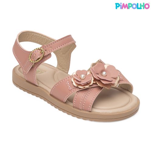 Sandália infantil flora Pimpolho rose