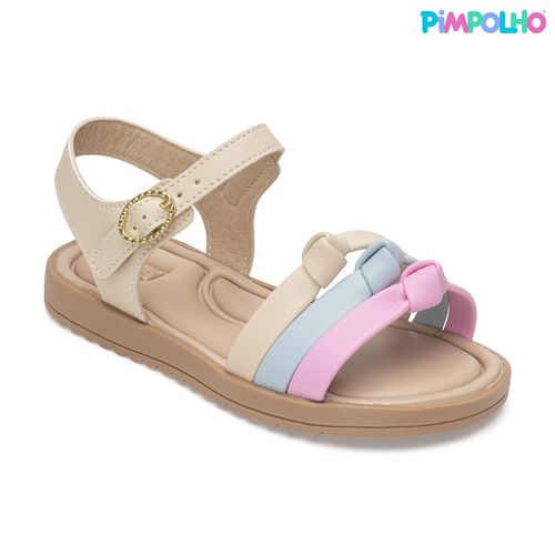 Sandália infantil arco iris pimpolho bege