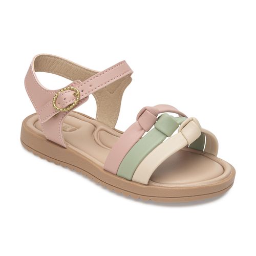 Sandália infantil arco iris pimpolho bege