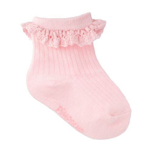 Meia canelada com babado 00-15 feminina Pimpolho