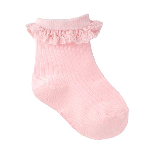 Meia canelada com babado 16-20 feminina Pimpolho