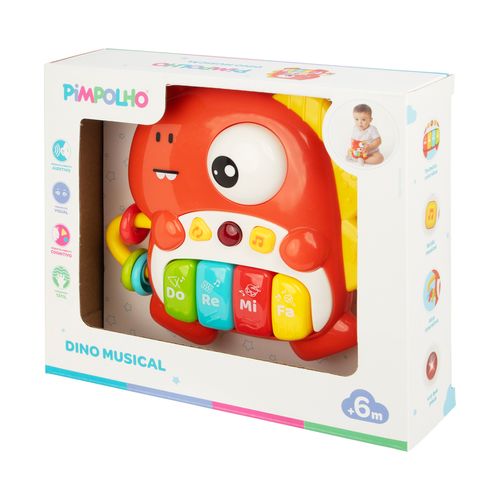 Piano musical dinossauro unissex Pimpolho