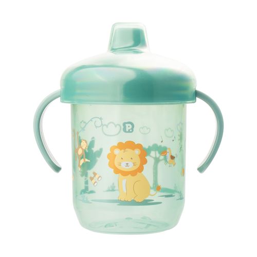Copo de treinamento bico rígido c/alça e tampa 240ml leão masc Pimpolho