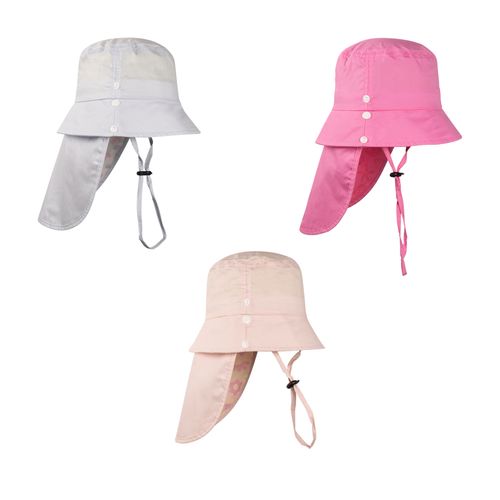 Chapéu c/proteção de pescoço e tecido UV tam 52 03-04 anos feminino Pimpolho