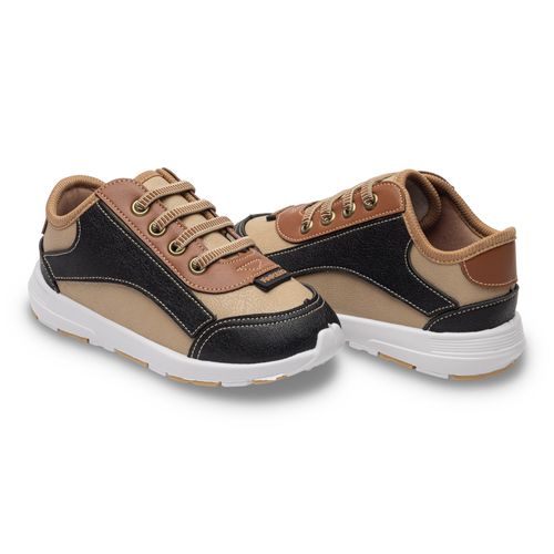 Tênis sport jogging pimpolho preto/bege