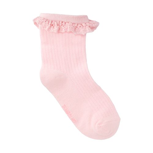 Meia canelada com babado 26-30 feminina Pimpolho