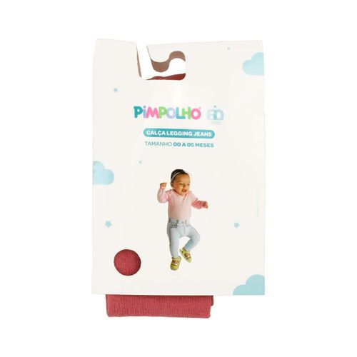 Calça legging jeans 00-05 meses feminino Pimpolho
