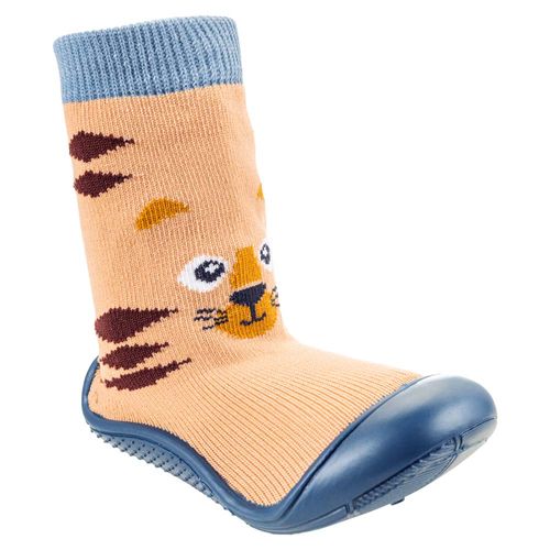 Meia com sola cano alto laranja tigre masculino Pimpolho