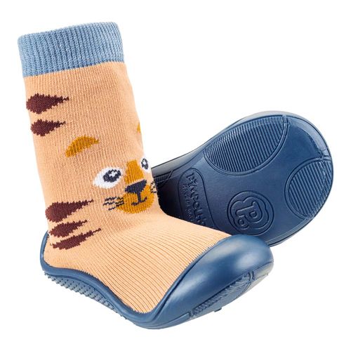 Meia com sola cano alto laranja tigre masculino Pimpolho