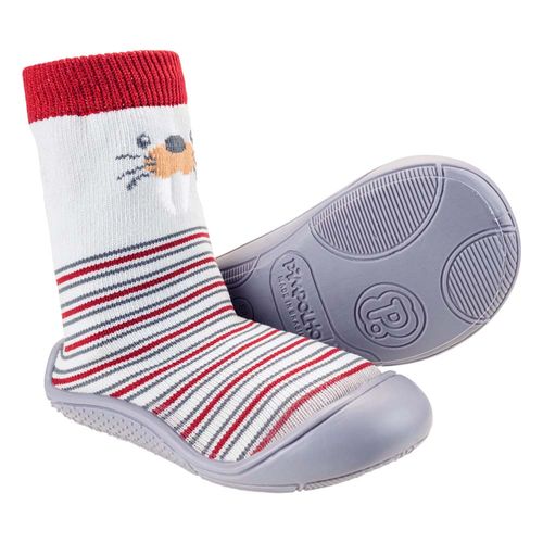 Meia com sola cano alto cinza leão marinho masculino Pimpolho