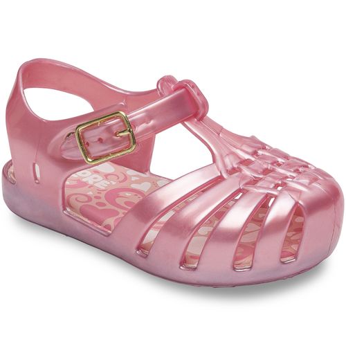 Sandália infantil charme rosa