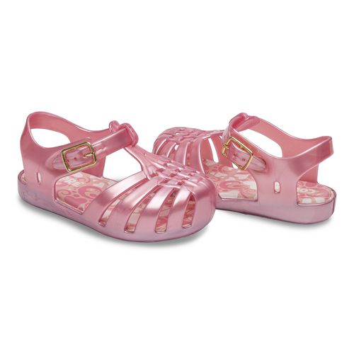Sandália infantil charme rosa