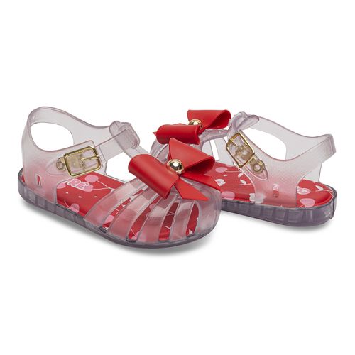 Sandália infantil charme transparente