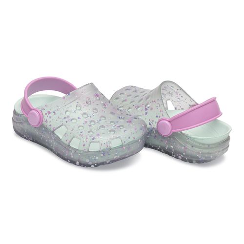 Sandália infantil Pimpolho babuche glitter lilás/rosa