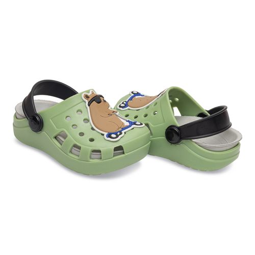 Sandália infantil Pimpolho babuche verde/preto