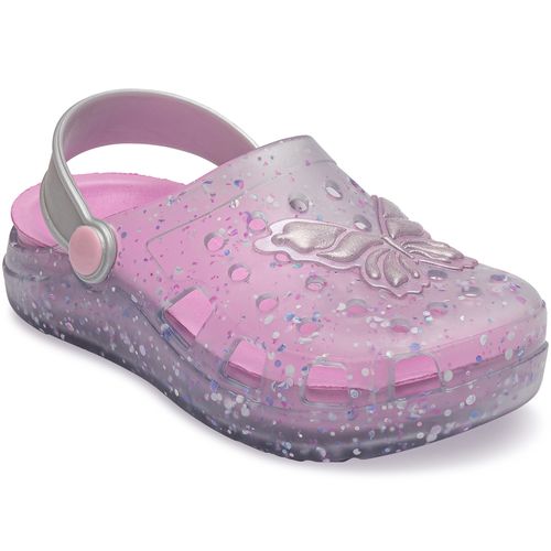 Sandália infantil Pimpolho babuche glitter lilás/branca