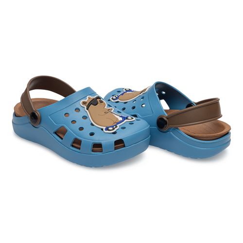 Sandália infantil Pimpolho babuche azul/marrom