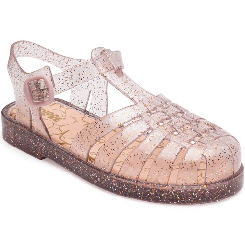 Sandália infantil colore nude glitter