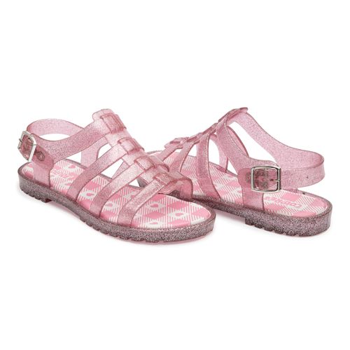 Sandália infantil gladiadora colore transparente
