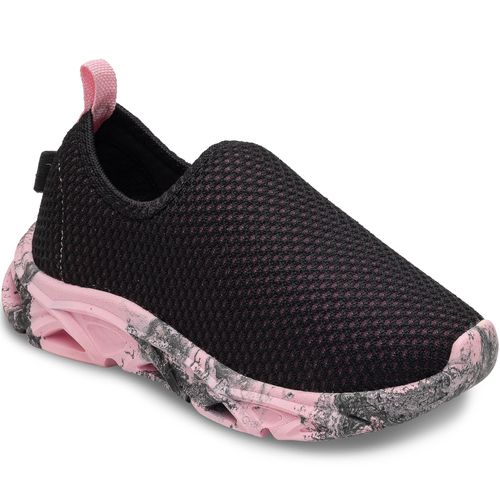 Tênis calce facil led pimpolho preto/rosa