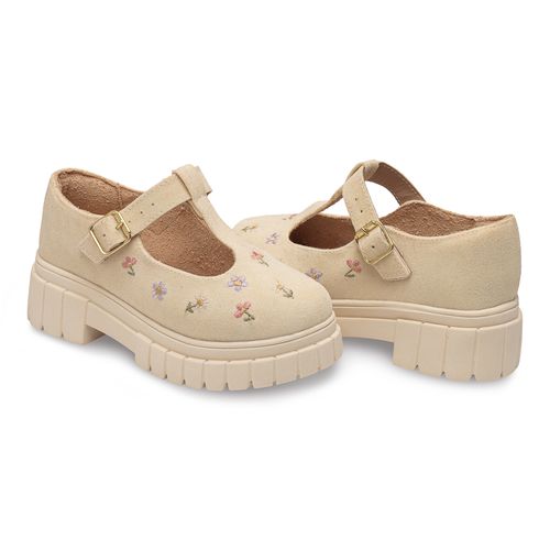 Sapatilha flora infantil Pimpolho off white