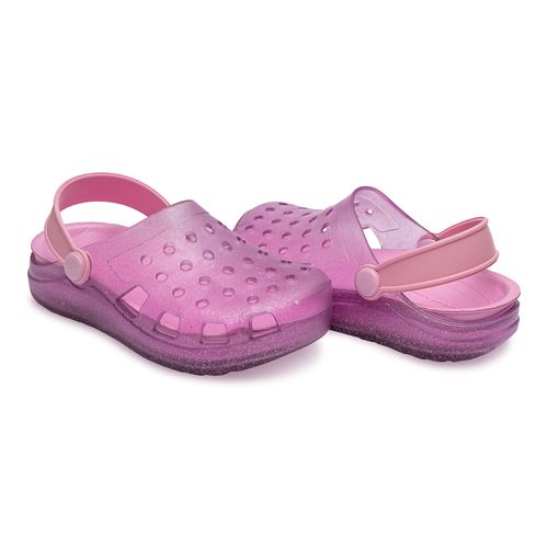Sandália infantil Pimpolho babuche lilás/rosa