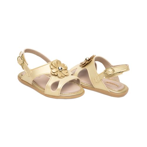 Sandália infantil flora Pimpolho dourada