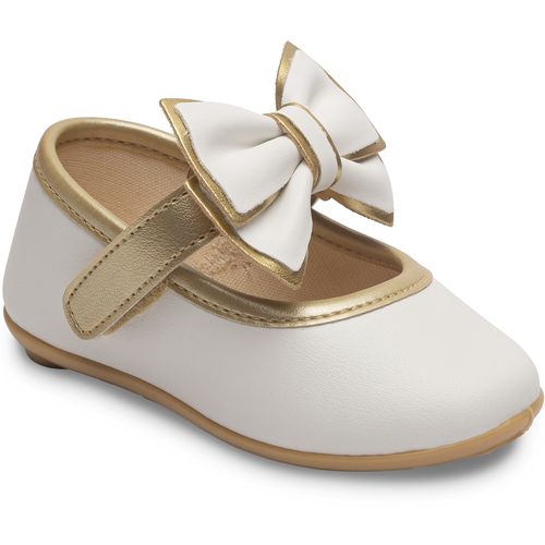 Sapatilha filó colors infantil pimpolho branca/dourada