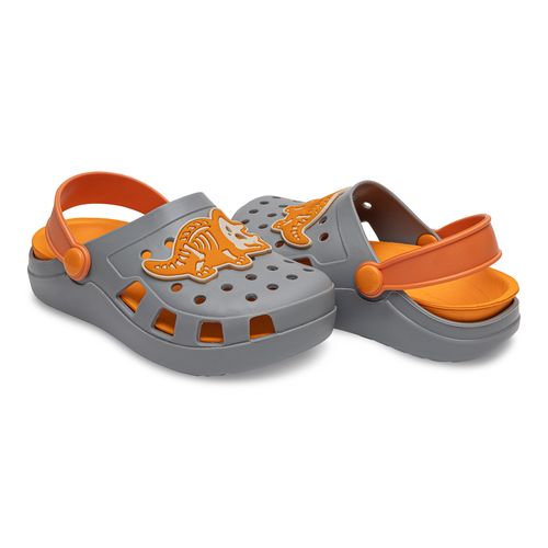 Sandália infantil Pimpolho babuche cinza/laranja