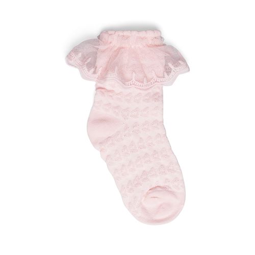 Meia festa rendada rosa 26-30 Pimpolho