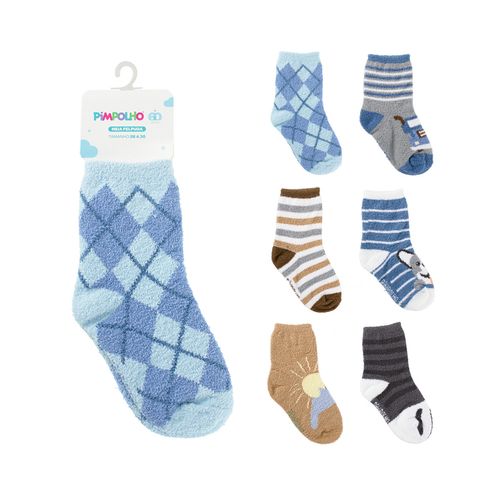 Meia felpuda 26-30 masculina Pimpolho