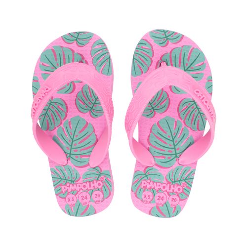 Sand praiana kids Rosa/Folhagens fem Pimpolho