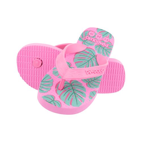 Sand praiana kids Rosa/Folhagens fem Pimpolho