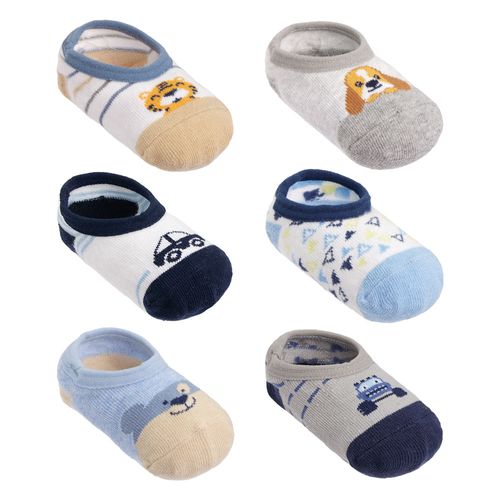 Meia sapatilha colorida antiderrapante 16-20 masculino Pimpolho